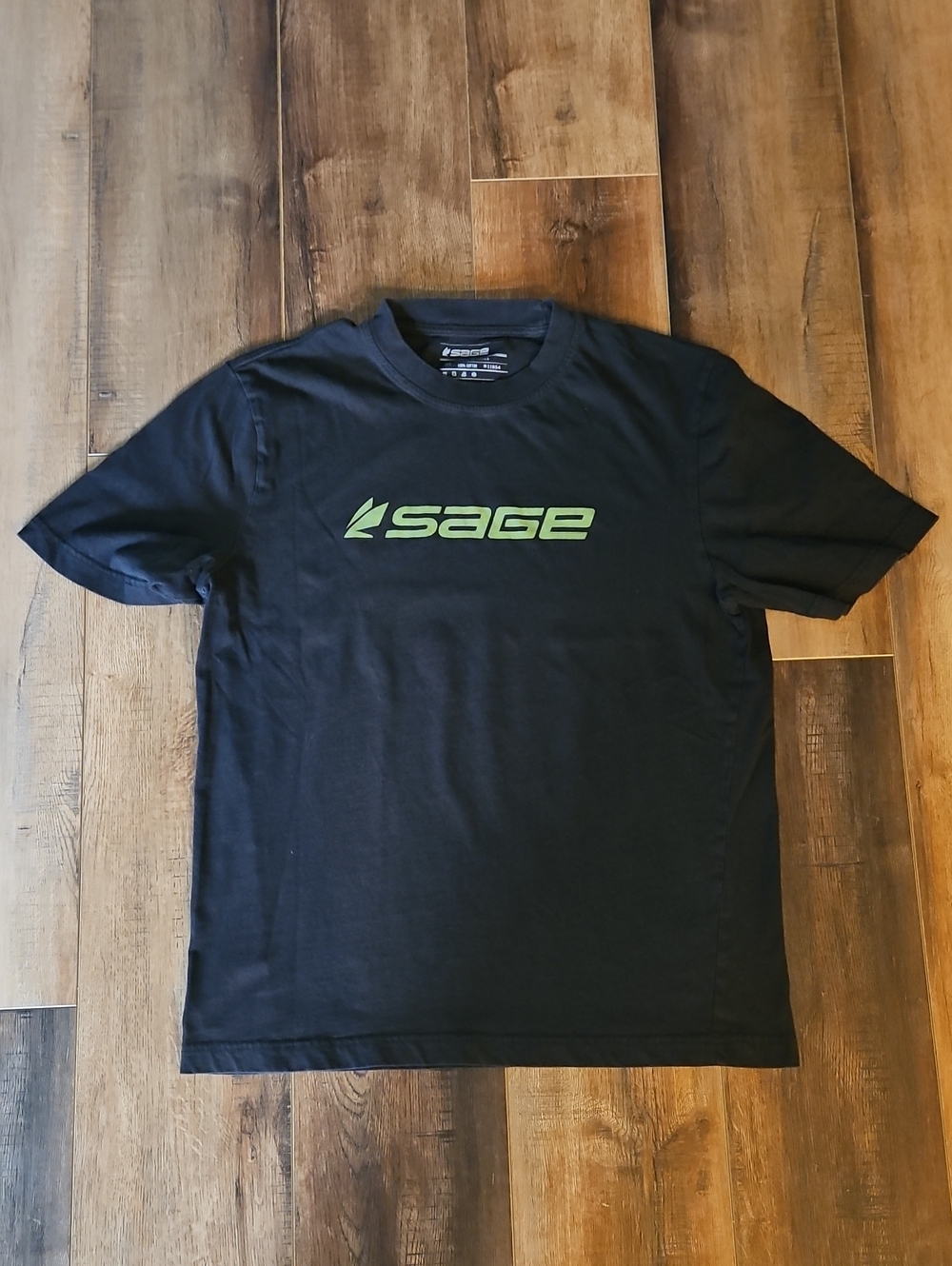 Sage Black Short-Sleeve Tee with Green Logo